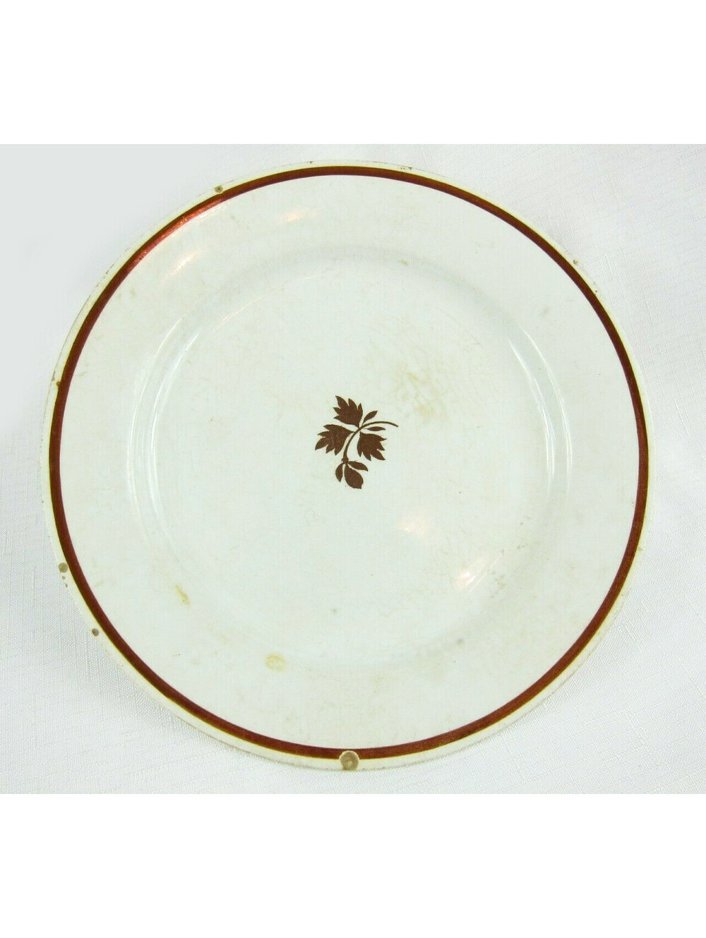 Antique 1880s Anthony Shaw Copper Tea Leaf Stone China 8" Dinner Plate Ironstone